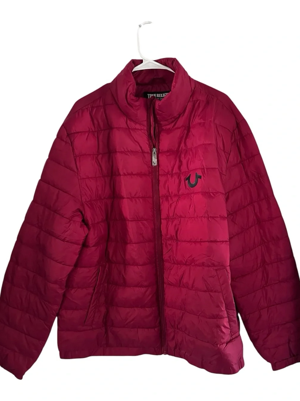 New True Religion Bleed True Logo Puffer Jacket Coat Mens XLarge Red $199 105664